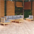 vidaXL 7 Piece Wood Garden Lounge Set in Gray