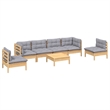vidaXL 7 Piece Wood Garden Lounge Set in Gray