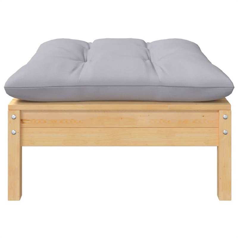 vidaXL 7 Piece Wood Garden Lounge Set in Gray