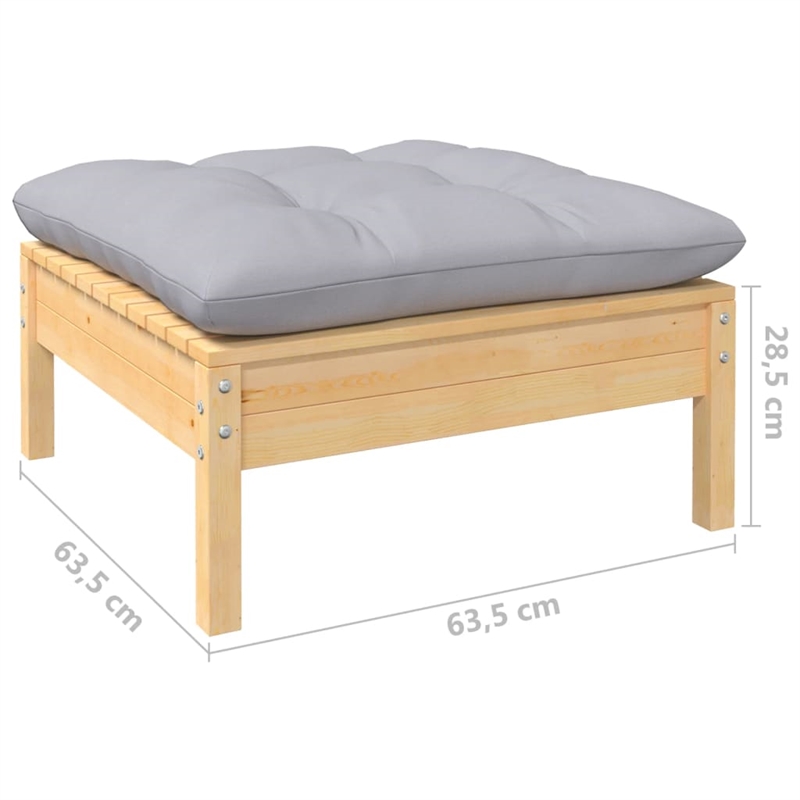vidaXL Wood Garden Lounge Set in Gray