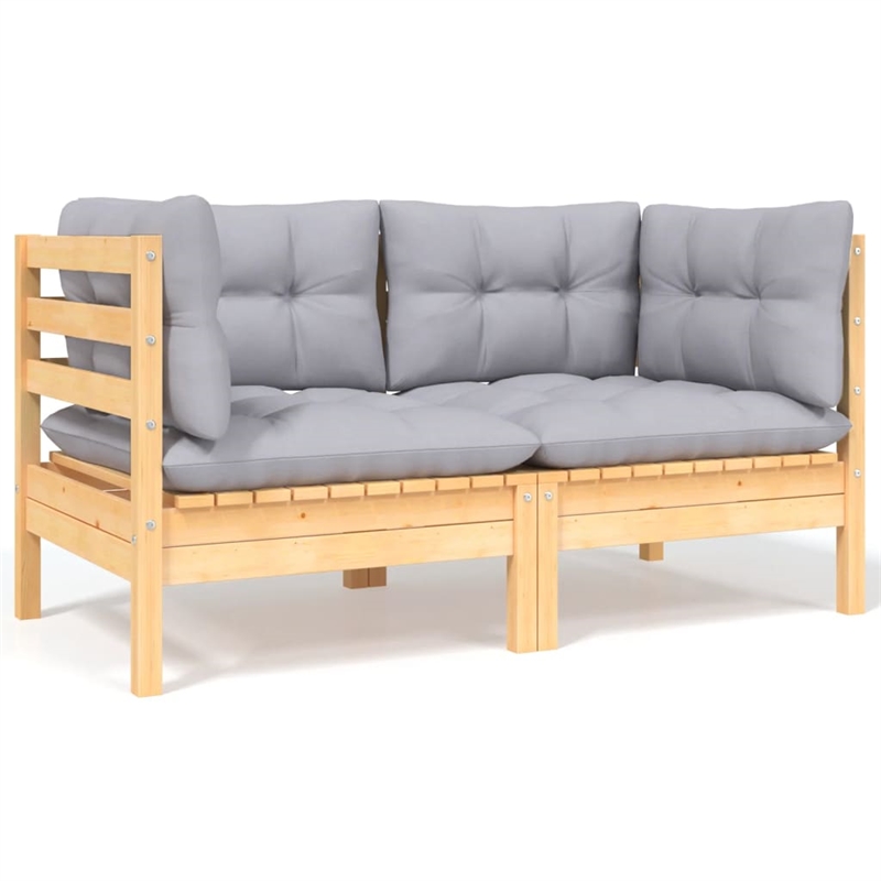 vidaXL Wood Garden Lounge Set in Gray