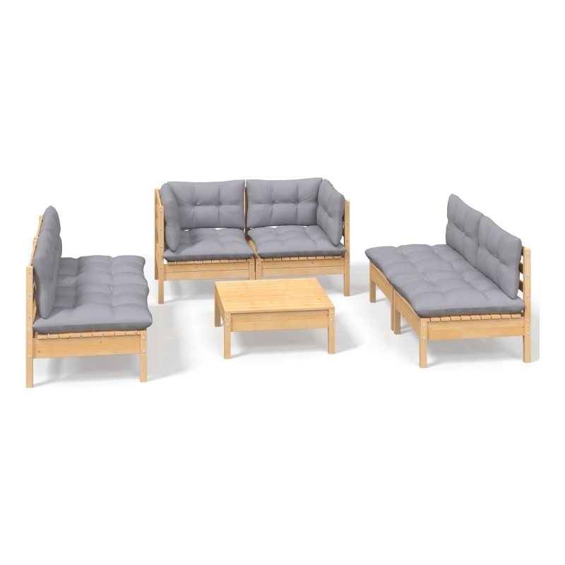 vidaXL Wood Garden Lounge Set in Gray