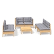 vidaXL Wood Garden Lounge Set in Gray