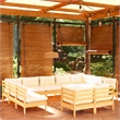 vidaXL Wood Garden Lounge Set in Cream