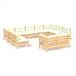 vidaXL Wood Garden Lounge Set in Cream