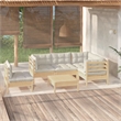vidaXL 6 Piece Wood Garden Lounge Set in Cream