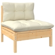 vidaXL 7 Piece Wood Garden Lounge Set in Cream