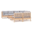 vidaXL 8 Piece Wood Garden Lounge Set in Gray