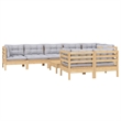 vidaXL 9 Piece Wood Garden Lounge Set in Gray