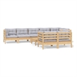 vidaXL 9 Piece Wood Garden Lounge Set in Gray