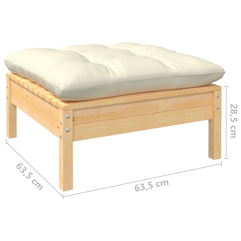 vidaXL 9 Piece Wood Large Garden Lounge Set in Cream