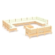 vidaXL 14 Piece Wood Garden Lounge Set in Cream
