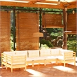 vidaXL 7 Piece Wood Large Garden Lounge Set in Cream
