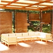 vidaXL Wood Large Garden Lounge Set in Cream/Natural