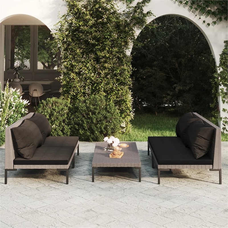 vidaXL 5 Piece Lounge Set in Gray