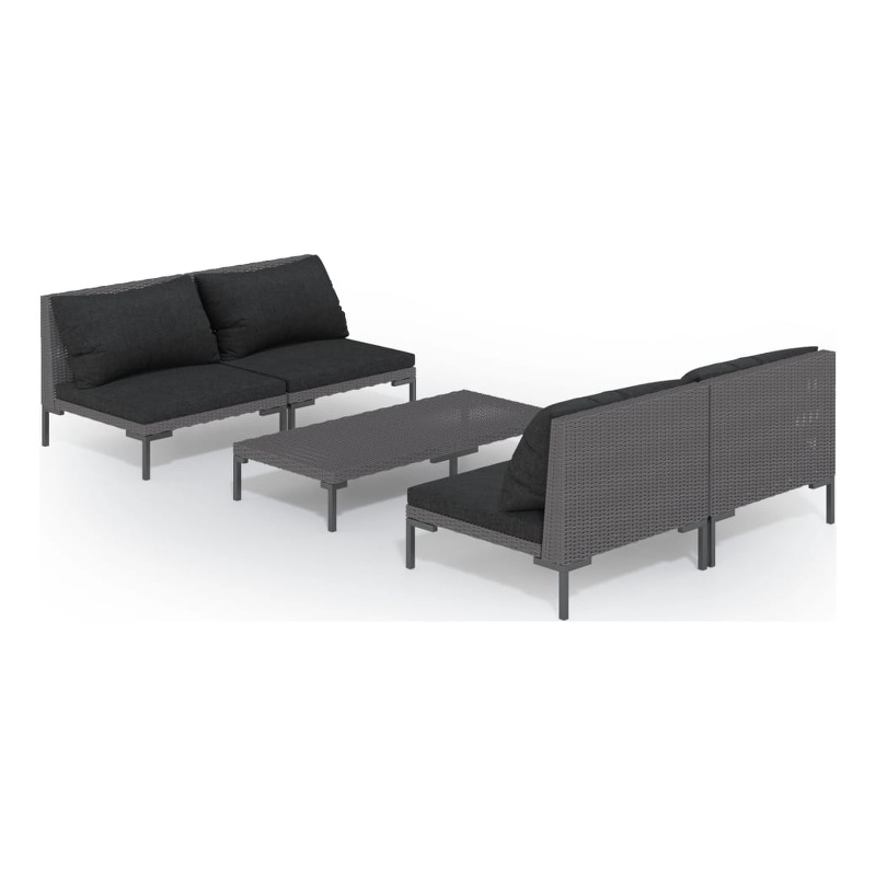 vidaXL 5 Piece Lounge Set in Gray