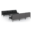vidaXL 7 Piece Poly Rattan Garden Lounge Set in Gray