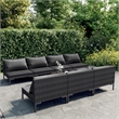 vidaXL 8 Piece Poly Rattan Garden Lounge Set in Gray