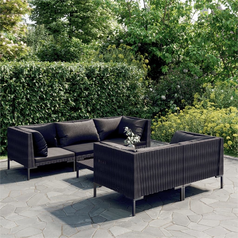vidaXL 6 Piece Steel Garden Lounge Set in Gray