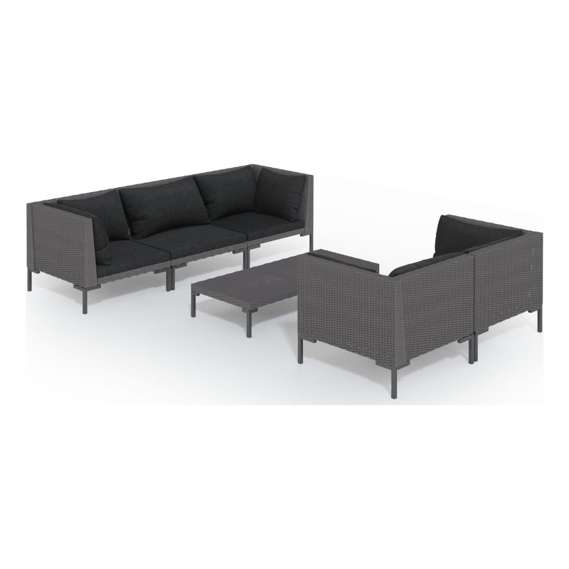 vidaXL 6 Piece Steel Garden Lounge Set in Gray
