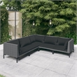 vidaXL 5 Piece Steel Garden Lounge Set in Gray