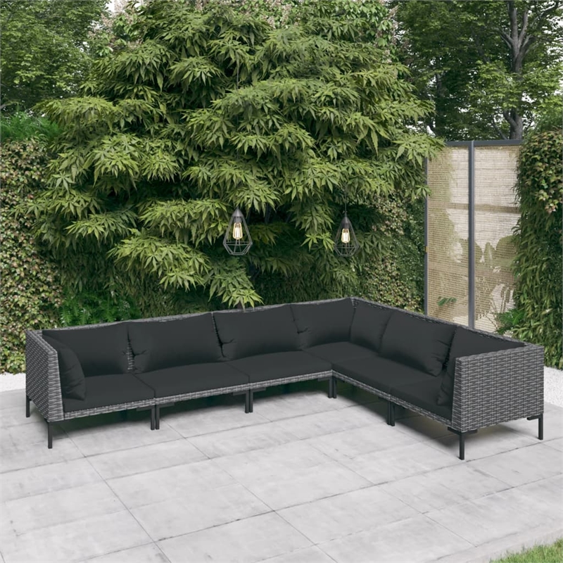 vidaXL 6 Piece Garden Lounge Set in Gray