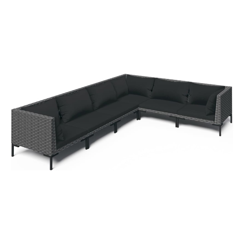 vidaXL 6 Piece Garden Lounge Set in Gray