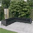 vidaXL 7 Piece Poly Rattan Large Garden Lounge Set in Gray