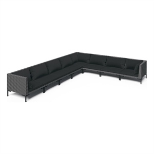 vidaXL 8 Piece Poly Rattan Lounge Set in Gray