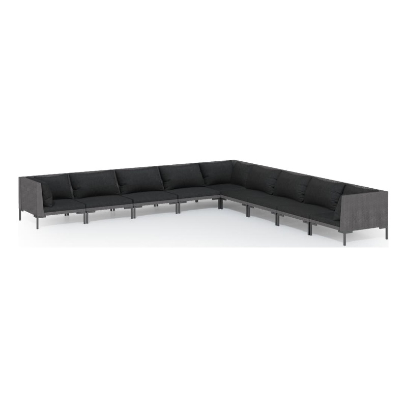 vidaXL 9 Piece Garden Lounge Set in Gray