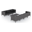 vidaXL 8 Piece Poly Rattan Garden Lounge Set in Gray