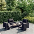 vidaXL 5 Piece Poly Rattan Garden Lounge Set in Gray