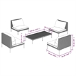 vidaXL 5 Piece Poly Rattan Garden Lounge Set in Gray