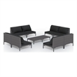 vidaXL 9 Piece Steel Garden Lounge Set in Gray