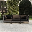 vidaXL 3 Piece Steel Garden Lounge Set in Gray