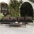 vidaXL 5 Piece Poly Rattan Garden Lounge Set in Gray