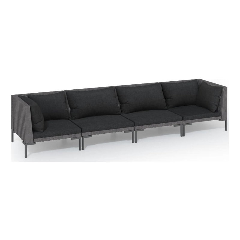 vidaXL 4 Piece Steel Garden Lounge Set in Gray