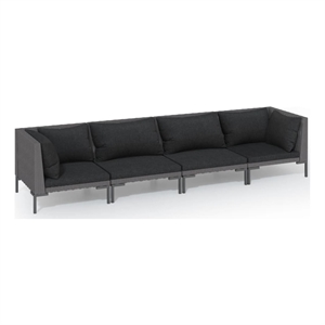 vidaXL 4 Piece Steel Garden Lounge Set in Gray