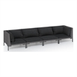 vidaXL 4 Piece Steel Garden Lounge Set in Gray