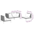 vidaXL 4 Piece Garden Lounge Set in Gray