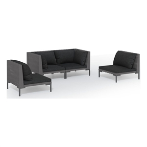 vidaXL 4 Piece Garden Lounge Set in Gray