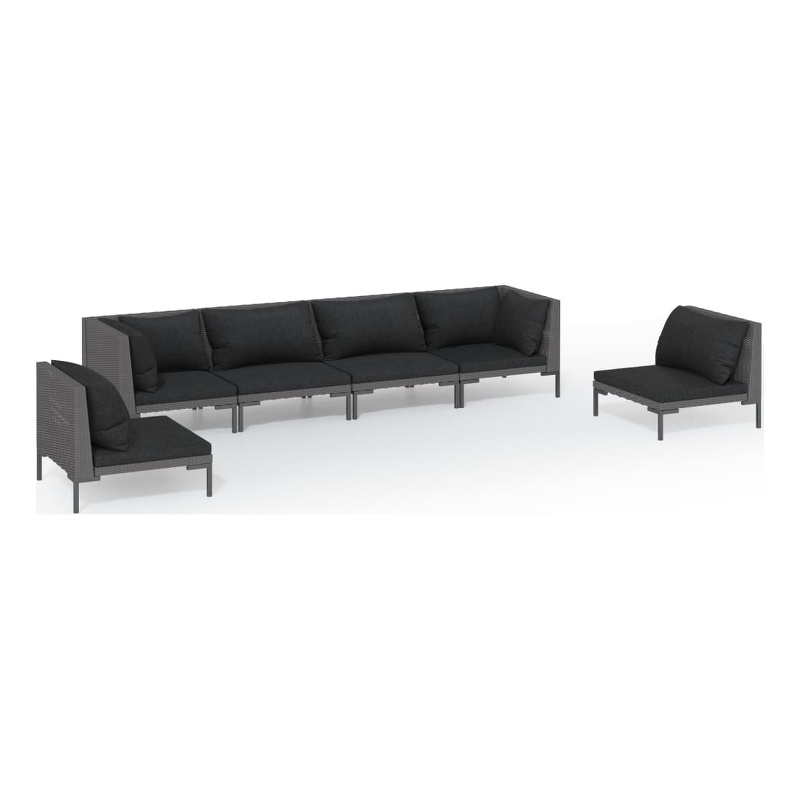 vidaXL Garden Lounge Set in Black/Gray