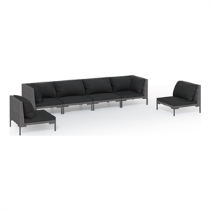 vidaXL Garden Lounge Set in Black/Gray