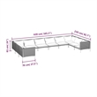 vidaXL 10 Piece Steel Garden Lounge Set in Gray