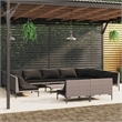 vidaXL 12 Piece Poly Rattan Garden Lounge Set in Black/Gray