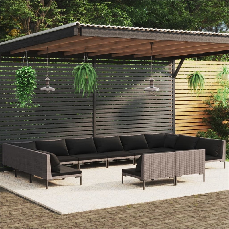 vidaXL Steel Garden Lounge Set in Gray