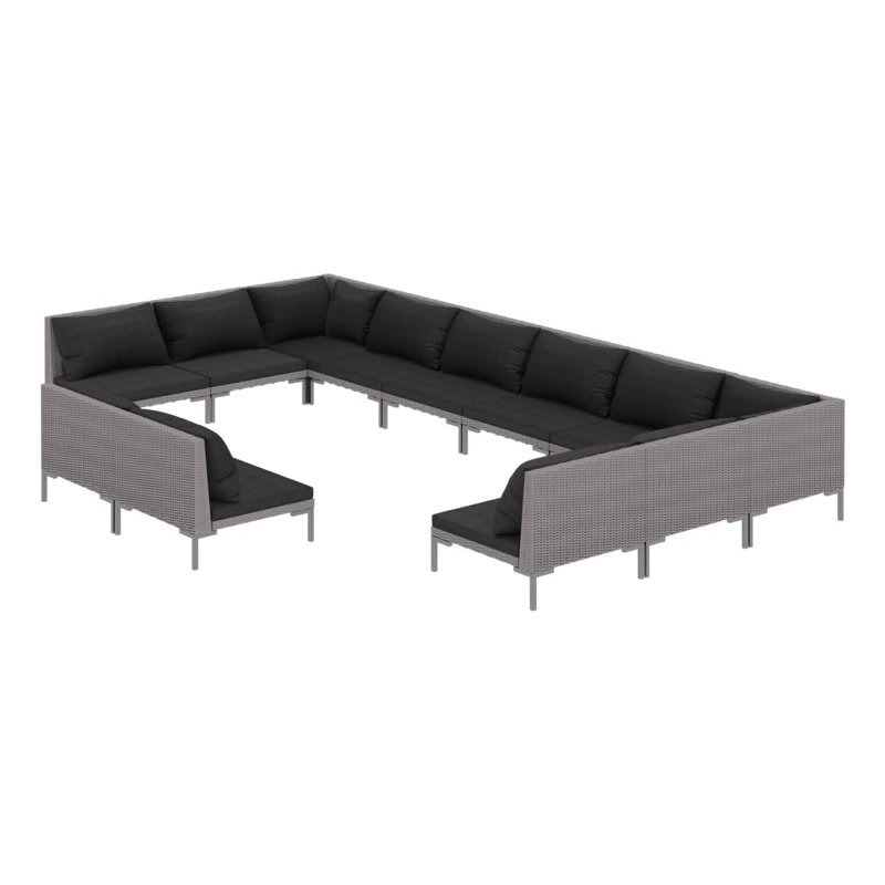 vidaXL Steel Garden Lounge Set in Gray