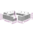 vidaXL 12 Piece Steel Garden Lounge Set in Gray