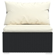 vidaXL 13 Piece Steel Large Lounge Set in Black/Cream