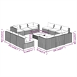 vidaXL 13 Piece Steel Large Lounge Set in Black/Cream